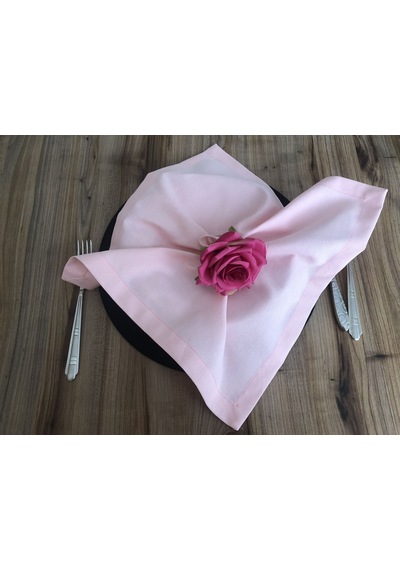 Açık Pembe Kumaş Peçete 6 Adet 40x40 Cm Çok Renkli