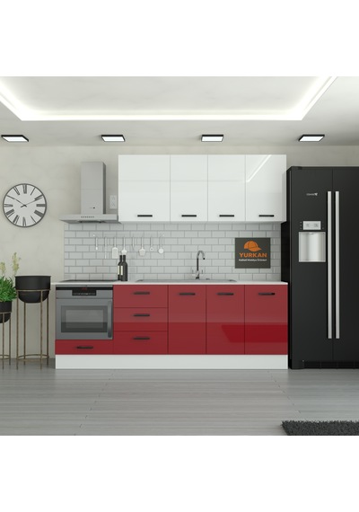 235 Cm Mutfak Dolabı Mdf Kapak Tezgah Dahil Yrkn235 101 Kırmızı 235 Cm Mutfak Dolabı Mdf Kapak Tezgah Dahil Yrkn235 101 Kırmızı