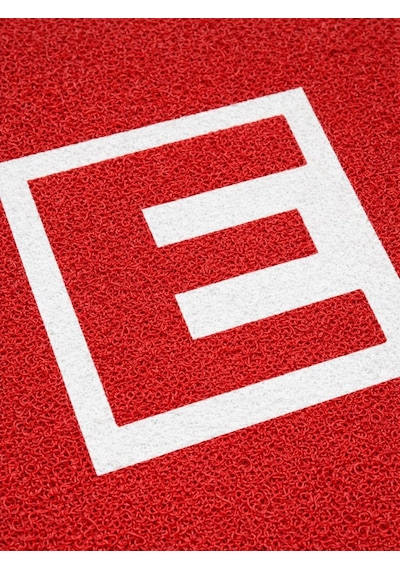 Beylini Eczane Önü Paspası E Logo Giriş İşyeri Eczane Mağaza Girişi Kapı Önü Kıvırcık Hijyen Halısı 60x80 Cm Kırmızı