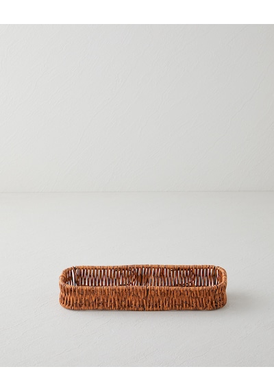 English Home Crustic Plastik Ekmek Sepeti 27,5x10x4 Cm Kahverengi Kahverengi