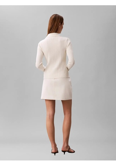 Calvin Klein Interlock Mını Skırt Beyaz Kadın Mini Etek