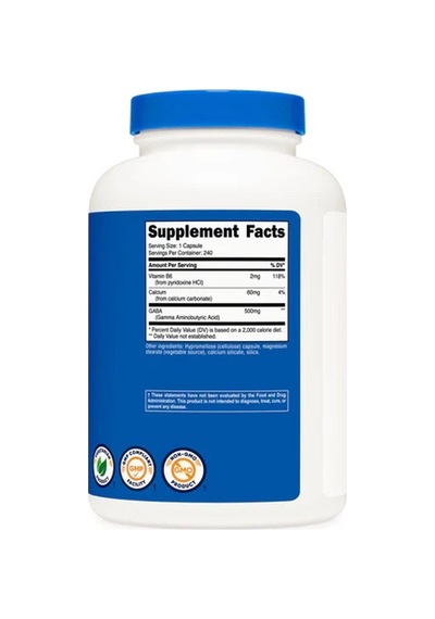 Gaba With B6 - 500 Mg Gaba 2 Mg B6 - 240 Capsules