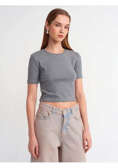 Dilvin Crop T-shirt 101a30995 Antrasit