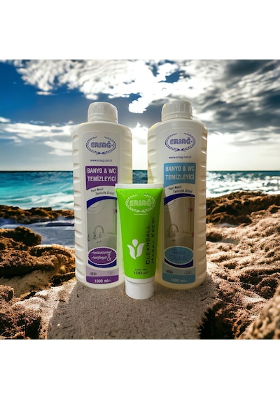 Ersağ Banyo Wc Temizleyici Bahar Kokulu 2 x 1 L + Cleanball Masaj Kremi 100 ML