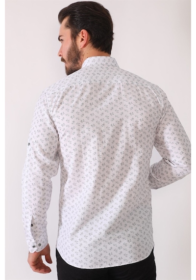 G686 Dewberry Erkek Gömlek-beyaz Beyaz