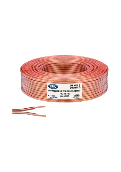 Kablo Kablo 2X0.75Mm Hoparlör Kablosu 100Metre Şeffaf
