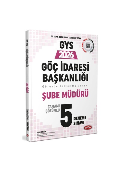 Data 2026 Gys Göç İdaresi Başkanlığı Şube Müdürü 5 Çözümlü Deneme Sınavı Data Yayınları