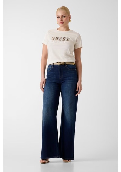 Guess Snake Kadın Regular Fit T-shirt W6yı30k4349 Krem