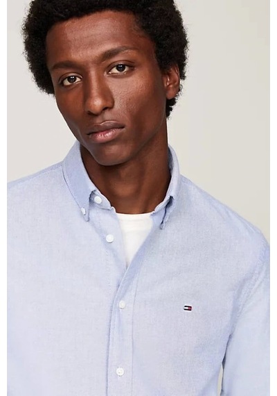 Tommy Hilfiger Erkek Mavi Solid Heritage Oxford Gömlek Mavi
