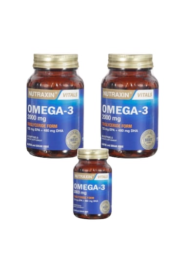 Nutraxin Omega 3 2000 Mg Epa- Dha Balık Yağı İçeren Takviye Edici Gıda 3 x 60 Softgel