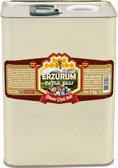 Erzurum Yayla Süzme Çiçek Balı 25 Kg Teneke