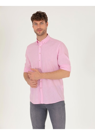 Pierre Cardin Erkek Pembe Desenli Gömlek 50265119-vr041 Pembe