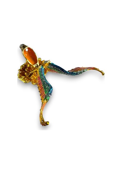 Taşlı Dekoratif Kartal Biblo Metal, Renkli Kanat Detaylı, Şık Ev Aksesuarı 14x12 CM 727686291