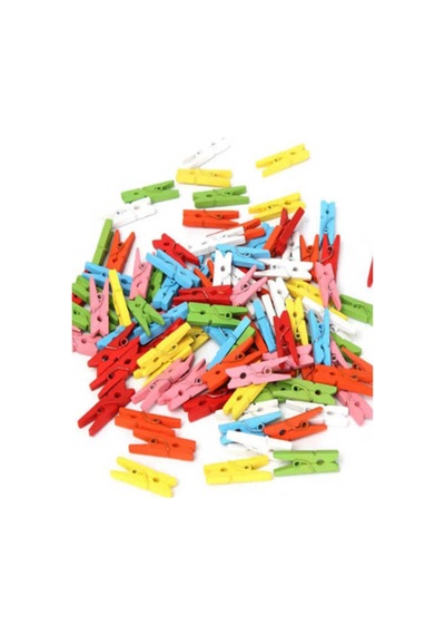 Renkli Mini Ahşap Mandal 2.5 Cm 50 Adet, Fotoğraf Dekorasyon Mandalı 2 Diğer