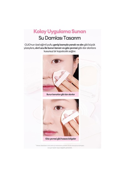 Su Damlası Şekilli, Detaylı Eşit Uygulama Sunan Puf Kill Cover Mesh Glow Essential Cushion Puff Çok Renkli