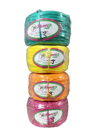 Favori İp Halat Fh03 Pp Naylon Burgulu Örgü Çamaşır İpi - Pembe - 100 Metre - 1 Adet Diğer
