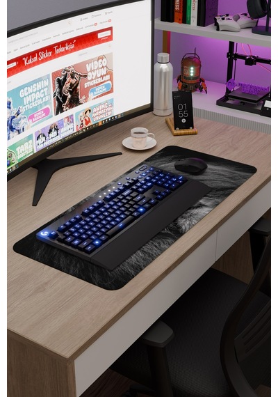 Aslan Kaymaz Dikişli Kauçuk Oyuncu Mousepad V4 - 70x30 Xl Gaming Mouse Pad Fare Altlığı