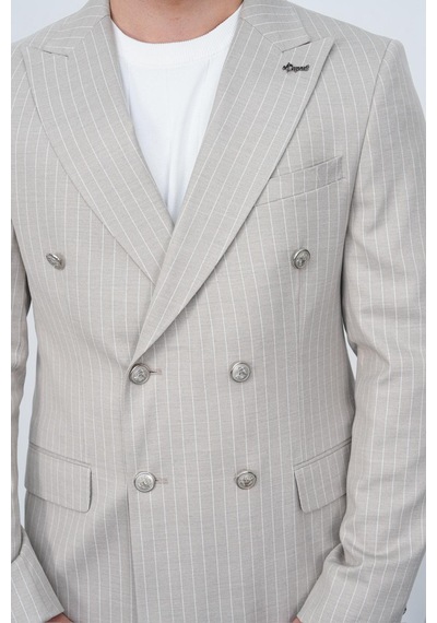 Dupont Classics Dupont Slim Fit Sivri Yaka 6 Drop Çift Yırtmaç Çizgili Viskon Kruvaze Erkek Takım Elbise Açık Gri Dupont Classics Dupont Slim Fit Sivri Yaka 6 Drop Çift Yırtmaç Çizgili Viskon Kruvaze Erkek Takım Elbise Açık Gri