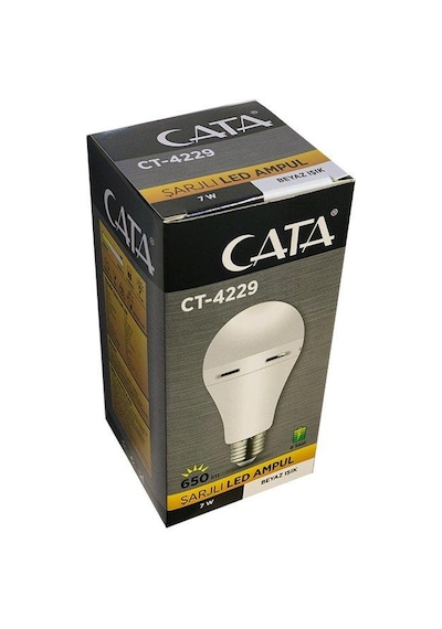 Cata 7W Şarjlı Led Ampul E27 Duylu Ct-4229 Beyaz