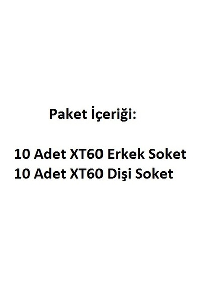 Robotiko-Xt60 Batarya Konnektör Dişi Erkek Takım Soket Lipo -10 Adet Takım