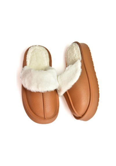 Fox Shoes T918264209 Kahverengi İçi Peluş Kadın Terlik Kahverengi