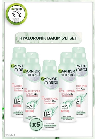 Mineral Hyaluronik Bakım Sprey Deodorant 5'li Set