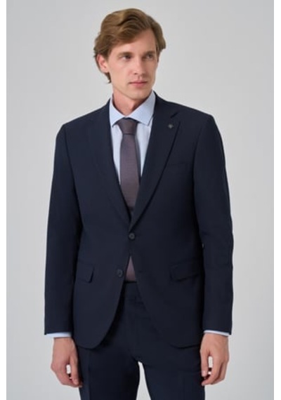 Morven Erkek Lacivert Slim Fit Mono Yaka Yelekli Takım Elbise 26mc001026200 Lacivert