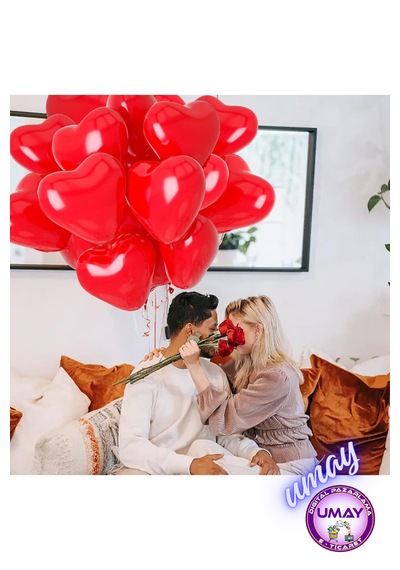 10 Adet Kırmızı Kalp Balon Lateks Helyum Uyumlu Doğum Günü & Özel Gün 10 25 Cm