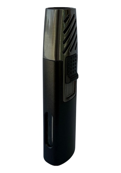 Premiumquality Siyah-gunmetal Tek Torch Pürmüz Metal Puro Çakmağı - Tr8582