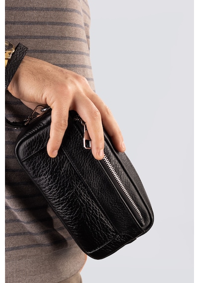 Westbag Unisex Hakiki Dana Derisi El Geçmeli Portföy Çanta Premium Kalite Günlük Clutch Siyah