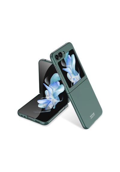 Galaxy Uyumlu Z Flip 5 Kılıf Zore Sert Kıpta Kapak Koyu Yeşil