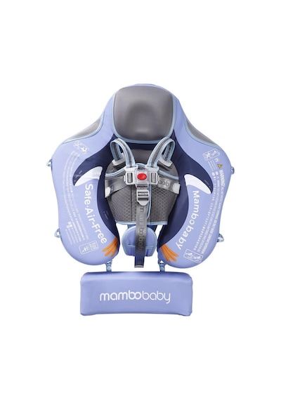 Mambobaby Yüzme Simidi - Mor Penguen, Emniyetli, Gölgelikli Ve Ayak Destekli