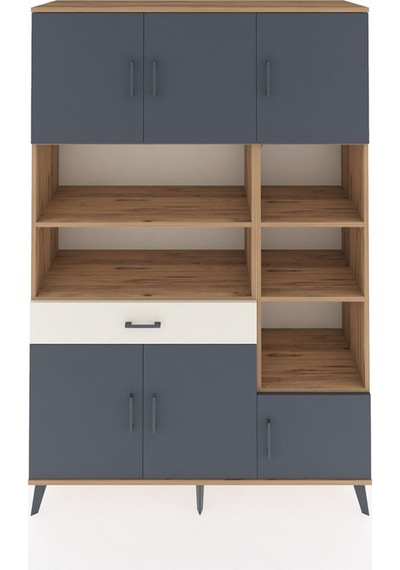 Hyperion Dolap 10 Raflı Tek Çekmeceli 6 Kapaklı 132x44x195 Çam-antrasit/aytaşı Antrasıt/aytası Hyperion Dolap 10 Raflı Tek Çekmeceli 6 Kapaklı 132x44x195 Çam-antrasit/aytaşı Antrasıt/aytası