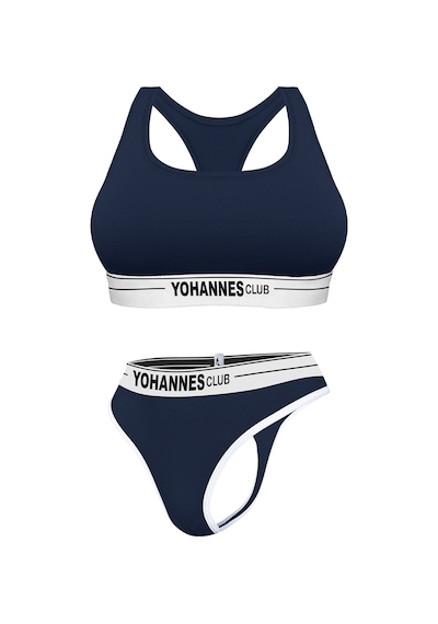 Yohannes Club, Kadın Pamuklu İç Çamaşırı Takımı, Renk Seçenekli, Büstiyer-kemerli Tanga Külot Lacivert Yohannes Club, Kadın Pamuklu İç Çamaşırı Takımı, Renk Seçenekli, Büstiyer-kemerli Tanga Külot Lacivert