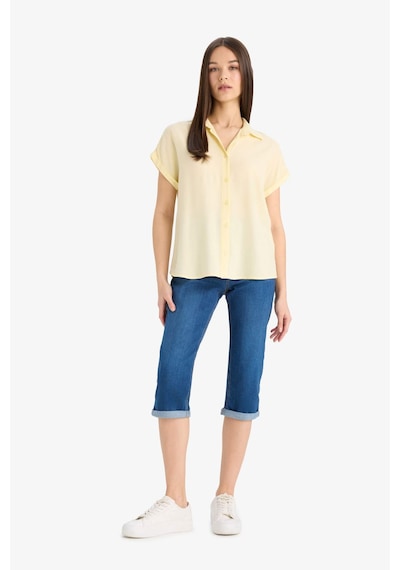 DeFacto Regular Fit Basic Düz Viskon Kısa Kollu Gömlek N7819AZ25SPYL155