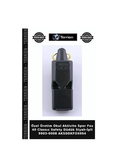 Özel Üretim Okul Aktivite Spor Fox 40 Classıc Safety Düdük Siyah-ipli 9903-0008 Aksddkfox054