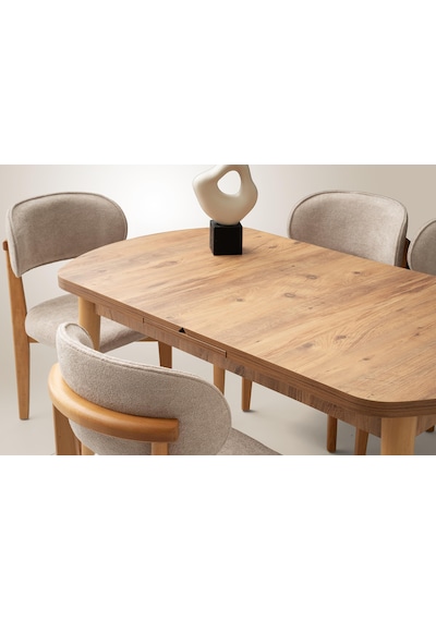 Venüs Norte Mdf Açılır Mutfak Masa Takımı 80x130 Çam