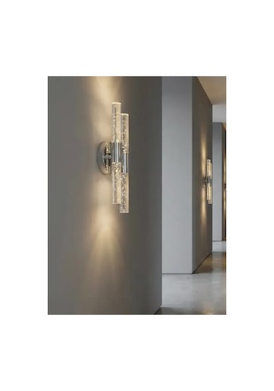Bubbleflux Dubble Small 31 Cm Modern Tasarım Led Aplik - Duvar Lambası - Gümüş - Pilli - Günışığı Gümüş Pilli