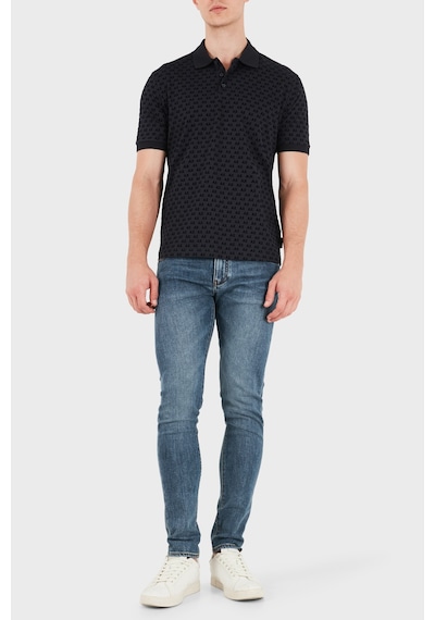 Armani Exchange % 100 Pamuk Regular Fit Düğme Polo Erkek Polo Xm002905 Af10356 Ub101 Lacivert
