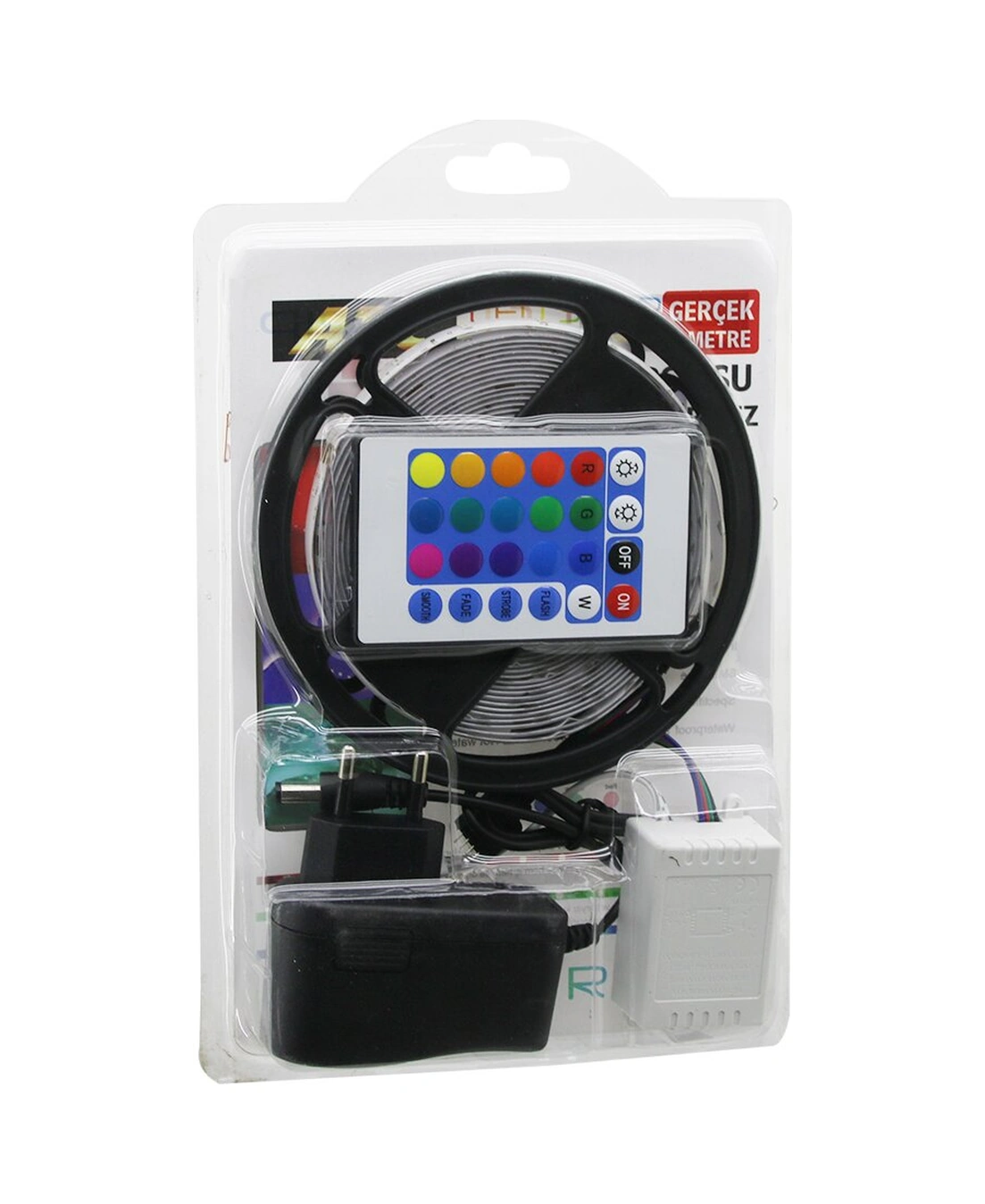 Atc Led Strıp El-07-rus-k 5mt Kumandalı - Adaptörlü Rgb Renkli Şerit Led Ip65 Su Geçirmez Smd 2835 54leds/m 4741
