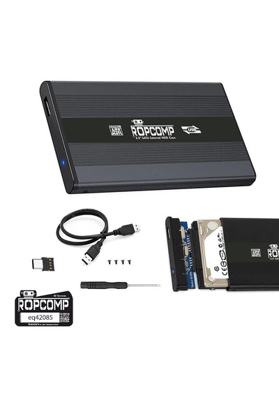 Ropcomp 2.5" Usb 2.0 Sata Harici Hdd Kutusu Type-c Dönüştürücülü