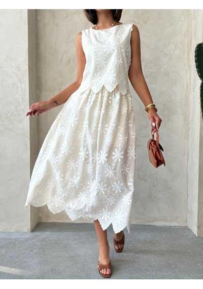 Verymoda Nakışlı Etek D2914 Taş