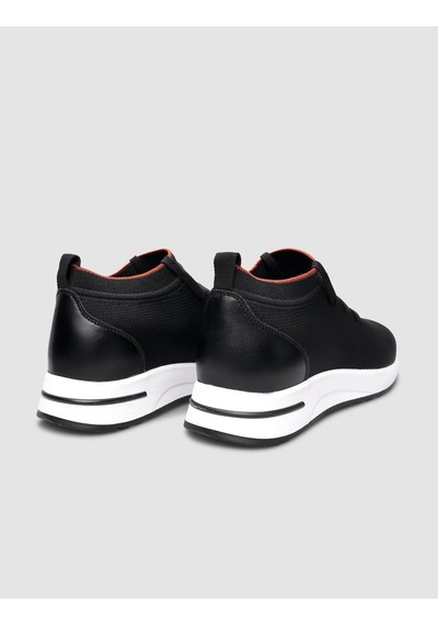Triko Siyah Bağcıklı Kadın Sneaker-siyah Siyah