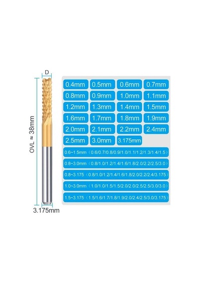 Titanyum Kaplı Tungsten Çelik Cnc Freze Pcb Kesici 1,1 - 2,0mm