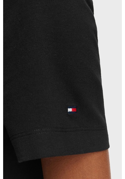 Tommy Hilfiger Logolu Regular Fit Bisiklet Yaka T Shirt Kadın T Shirt Ww0ww49941 Bds Siyah