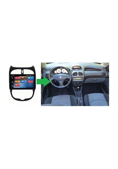 Navix V8 Turbo 4-64 Peugeot 206 1998-2010 Android Multimedya Carplay Sistemi 9"