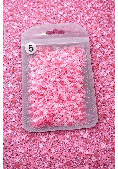 Mini Daisy Flower Confetti Nail Art Dekor Pink Mix No:05