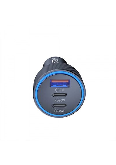HP-780 105 Watt Araç Içi Şarj Cihazı 3.1A Pd 45 Watt Fast Hızlı Şarj Aleti Metal Çakmaklık Şarj Type C 3-Port Işıklı