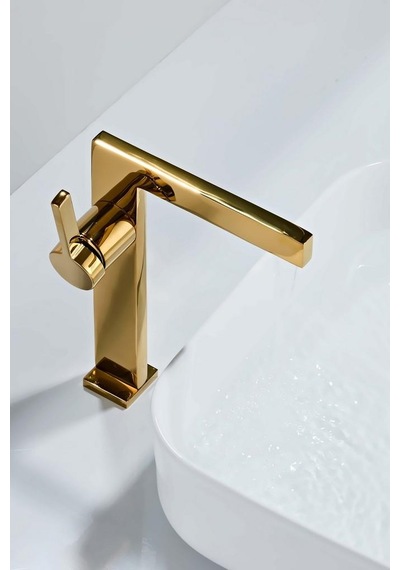 Sera Uzun Lavabo Bataryası Parlak Altın