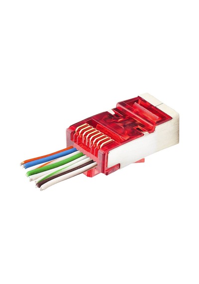 Cat6e Ez Rj45 Metal Konnektör 100 Adet Plastik Kutu - Kırmızı Nd2419 Evimdeyokyok